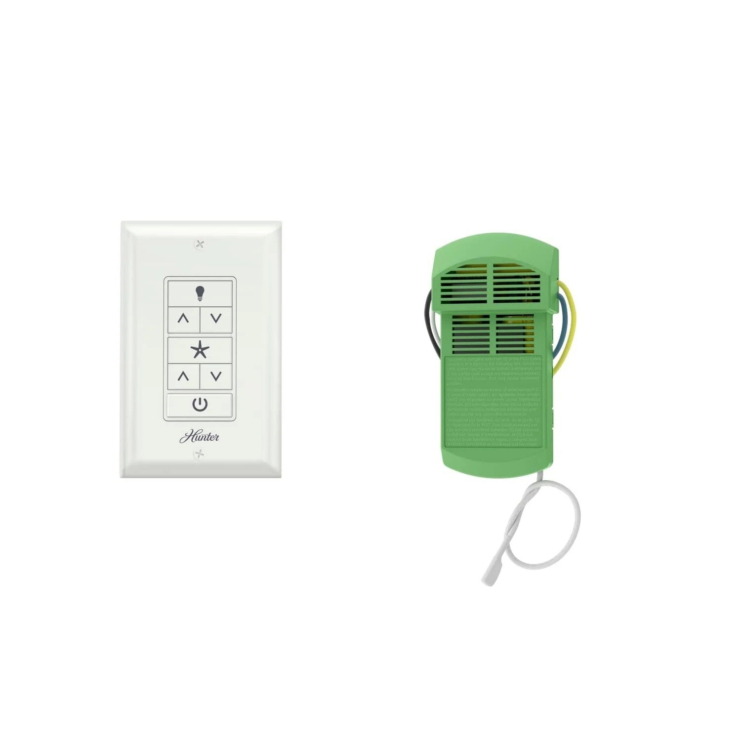 control de pared con luz de ventilador y receptor 99771