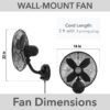 ventilador oscilante de pared wall fan